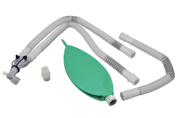 КОНТУР АНЕСТЕЗІОЛОГІЧНИЙ ГОФРОВАНИЙ ДЛЯ ДОРОСЛИХ З ДОДАТКОВИМ ШЛАНГОМ 0.8 М. ТА ДИХАЛЬНИМ МІШКОМ